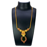 Classy Gold Plated Ruby Stones Nagapadam Pendant Necklace - KSupreme