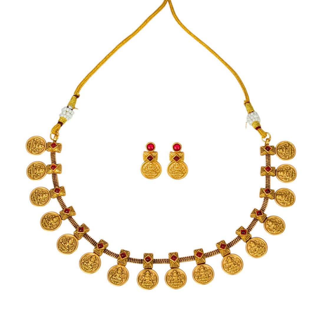 Contemporary Antique Lakshmi Kasu Necklace Set - K Supreme