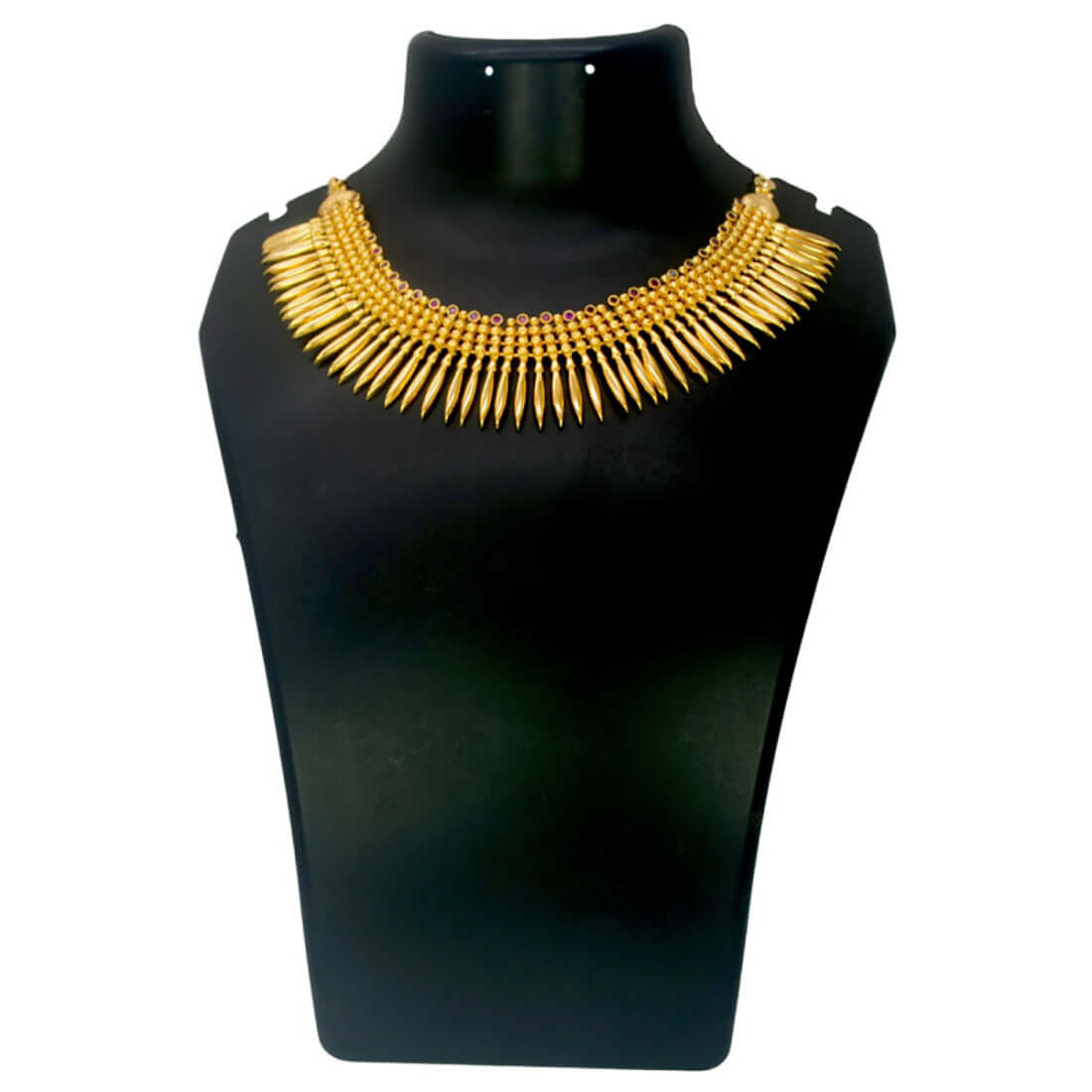 Contemporary Ruby Studded Jasmine Necklace - K Supreme