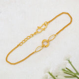 Gold Plated Spring Ring Curb Chain Bracelet