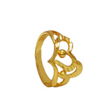 Cute Gold Plated Double Heart Finger Ring - K Supreme