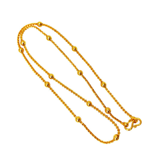 Cute Gold Plated Saturn Beads Cutting Chain - K Supreme