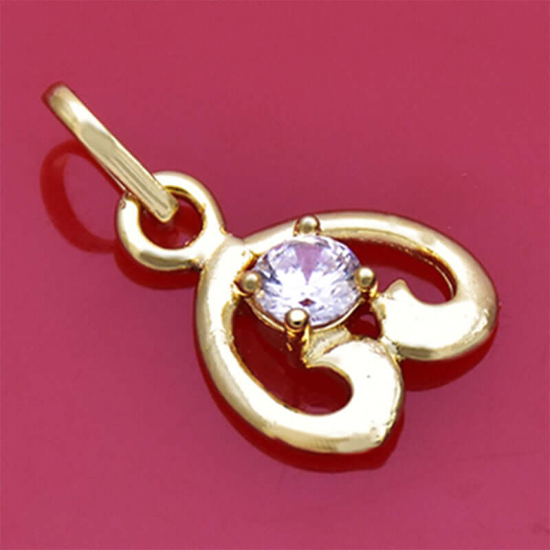 Cute Small Gold Plated Heart Design Stone Pendant - K Supreme