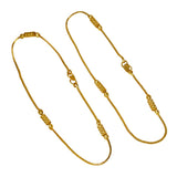 Cylindrical Design Delicate Gold Plated Anklets - KSupreme