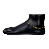 Cylindrical Design Sleek Gold Plated Anklets