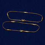 Cylindrical Design Sleek Gold Plated Anklets