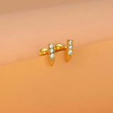 Dainty Gold Plated CZ Second Studs - K Supreme