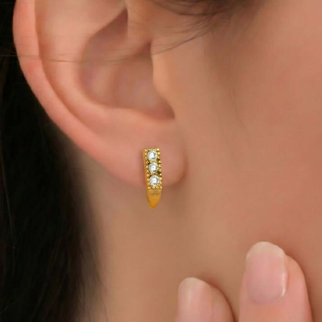 Dainty Gold Plated CZ Second Studs - K Supreme