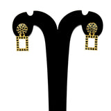Dazzling Gold Plated Geometric Stone Drop Earrings - K Supreme