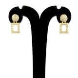 Dazzling Gold Plated Geometric Stone Drop Earrings - K Supreme