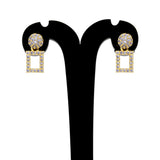 Dazzling Gold Plated Geometric Stone Drop Earrings - K Supreme