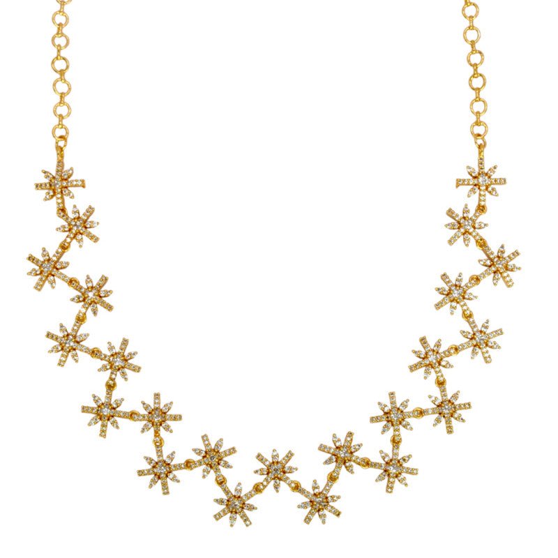 Dazzling Gold Plated Semi - precious Stone Necklace - K Supreme