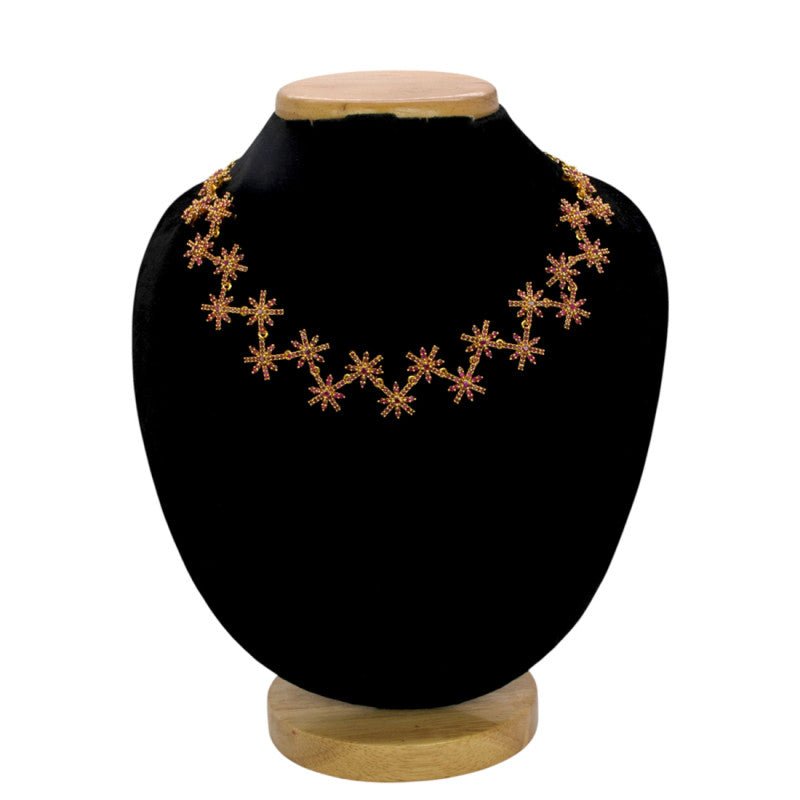 Dazzling Gold Plated Semi - precious Stone Necklace - K Supreme