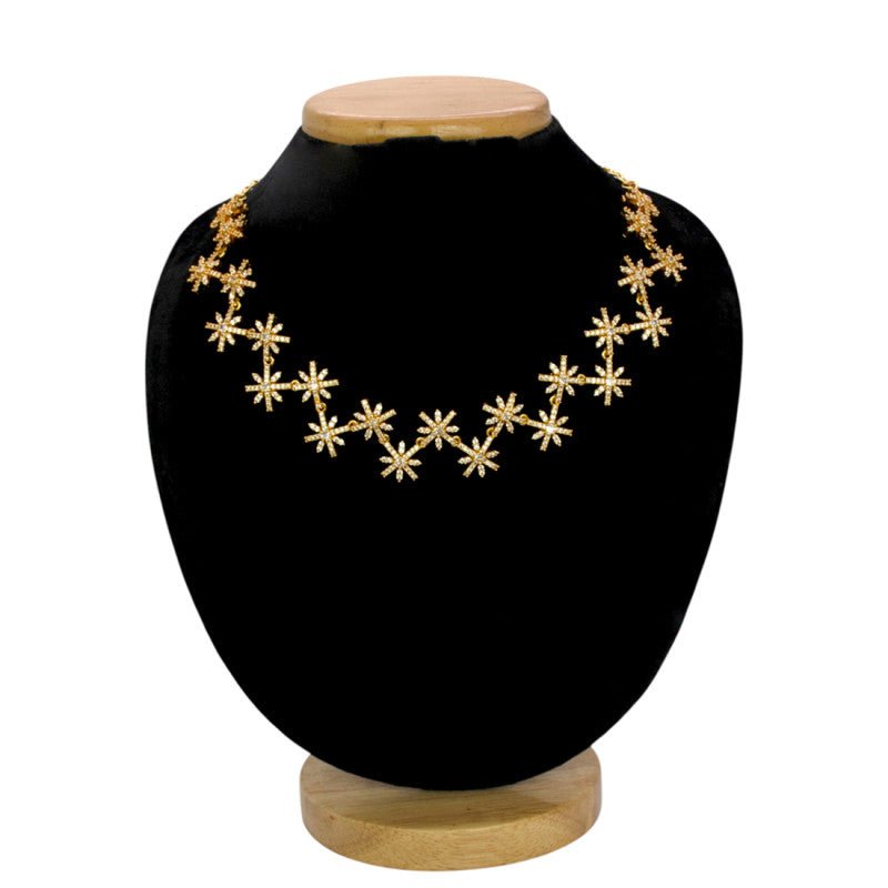 Dazzling Gold Plated Semi - precious Stone Necklace - K Supreme