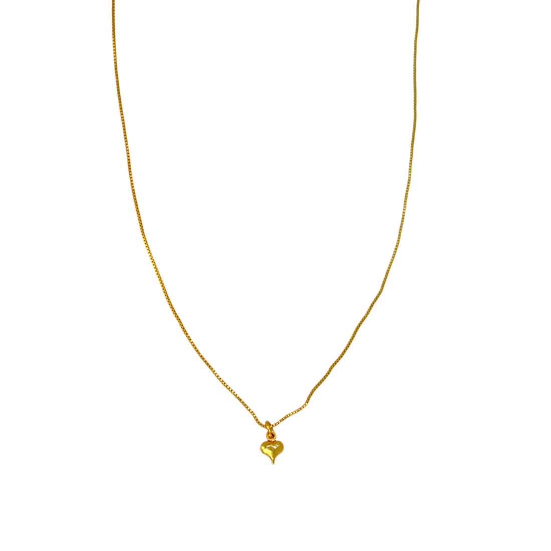 Delicate Gold - Plated Heart Pendant Necklace - K Supreme