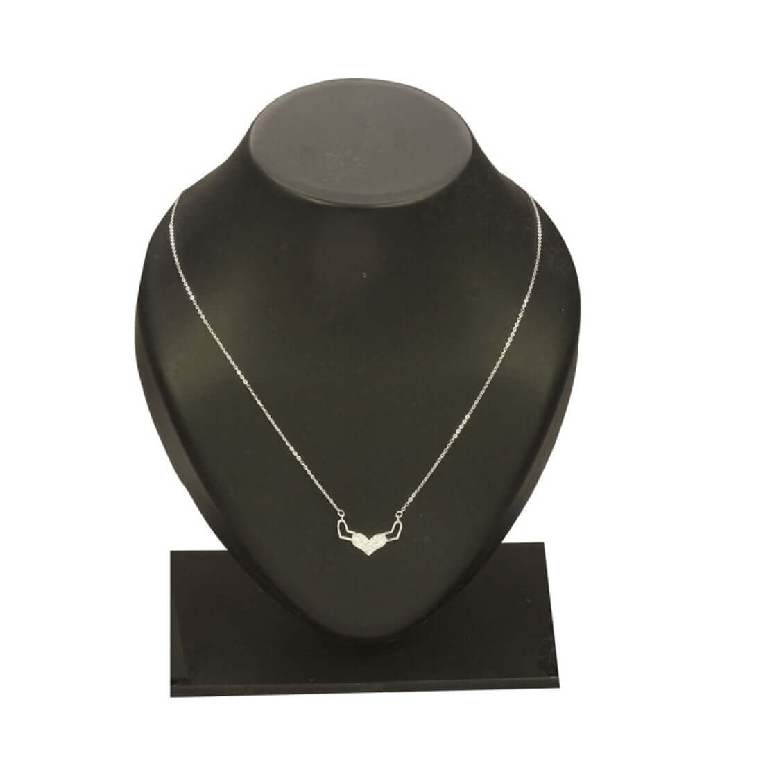 Delicate Silver Plated CZ Triple Hearts Pendant Necklace - K Supreme