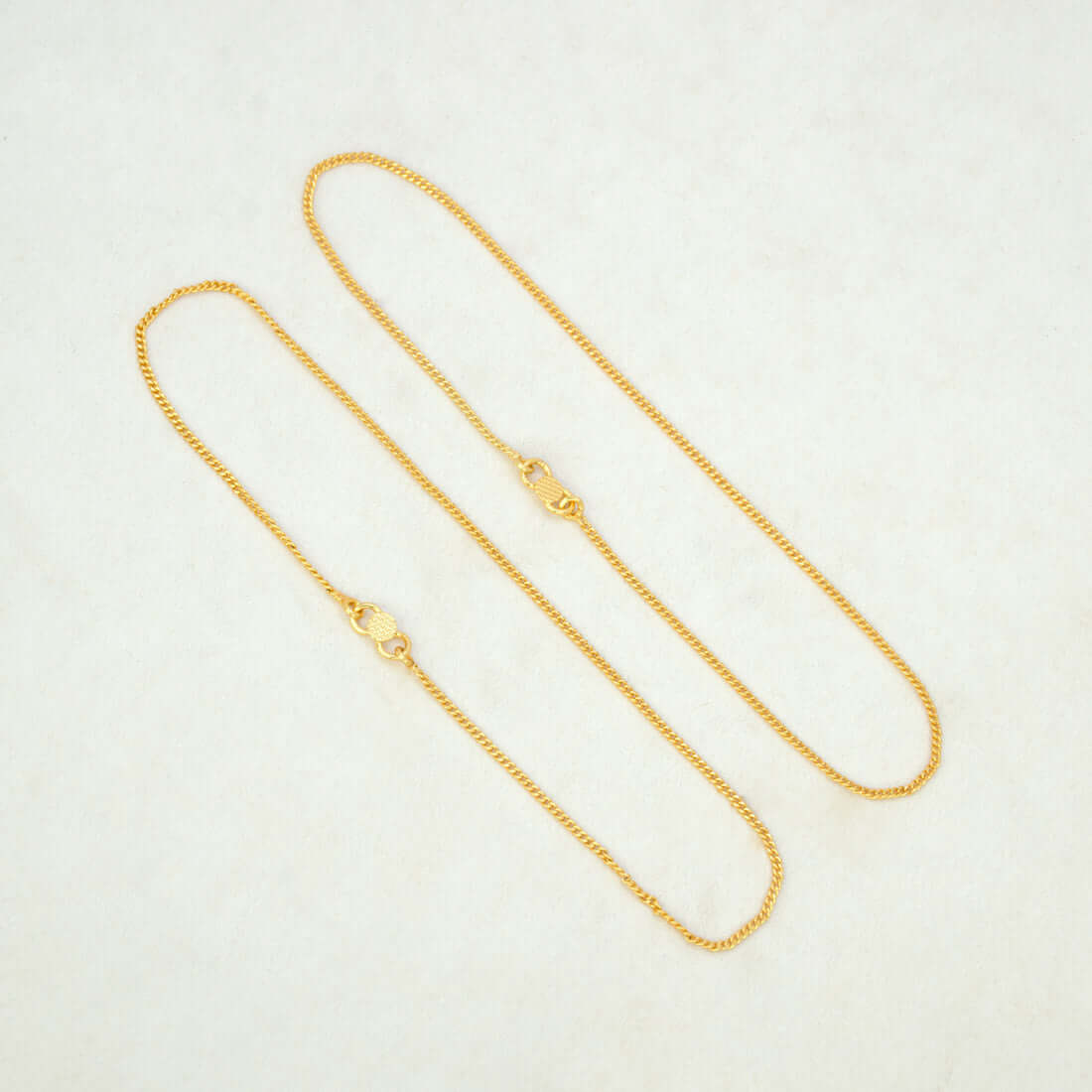 Delicate Very Thin Gold Plated Curb Link Chain Anklets - K Supreme