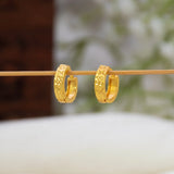 Gold‑Plated Designer Textured Hoop Earrings For Girls