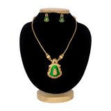 Divine Lakshmi Enamel Pendant Necklace Set - K Supreme