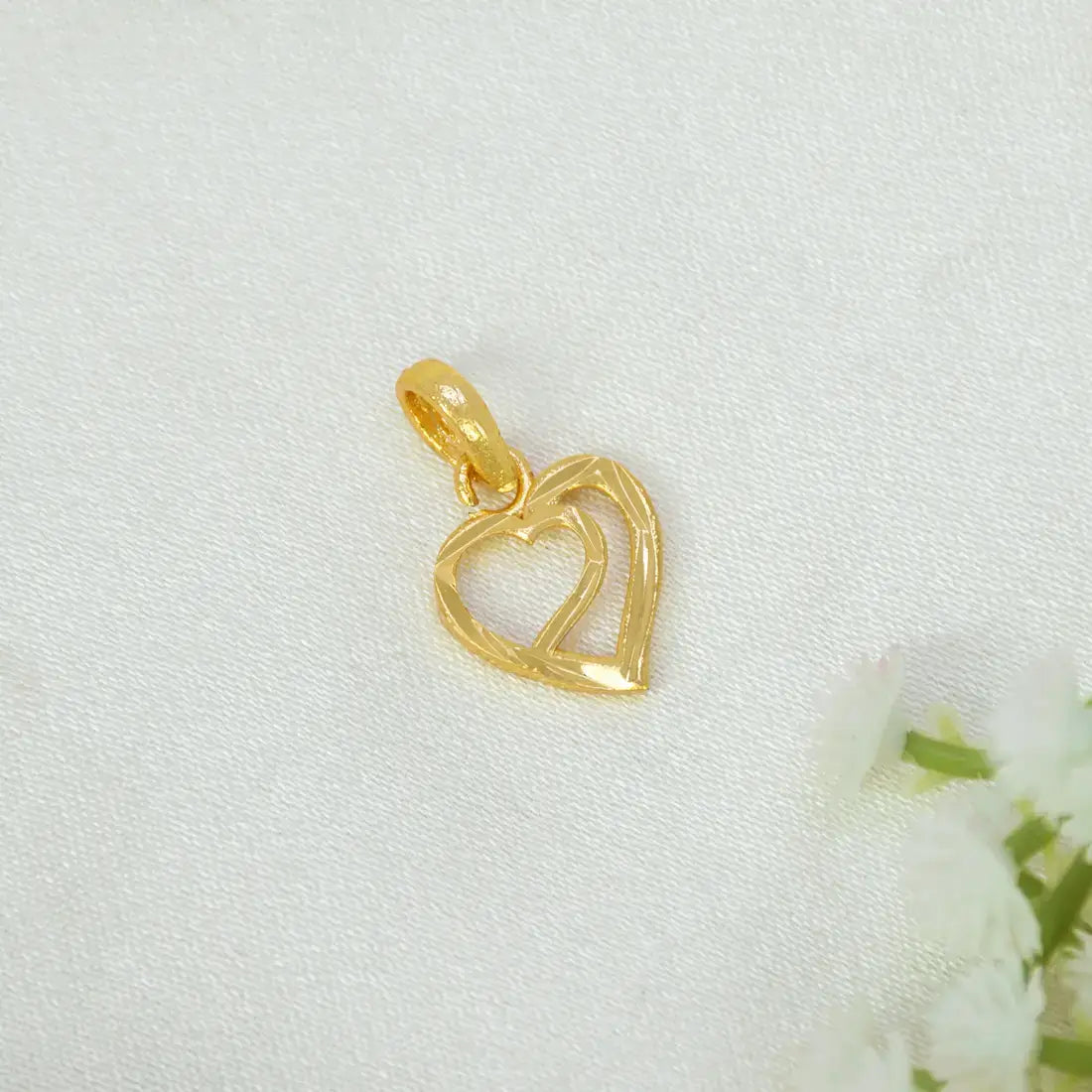 Gold-Plated Heart-in-Heart Pendant Charm