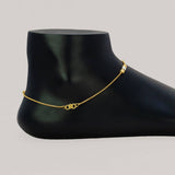 Dual Tone Triple Designer Beads Box Chain Anklets - K Supreme