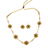 Elegant Antique Gold Plated Floral Choker Set - K Supreme