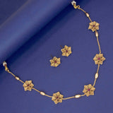 Elegant Antique Gold Plated Floral Choker Set - K Supreme