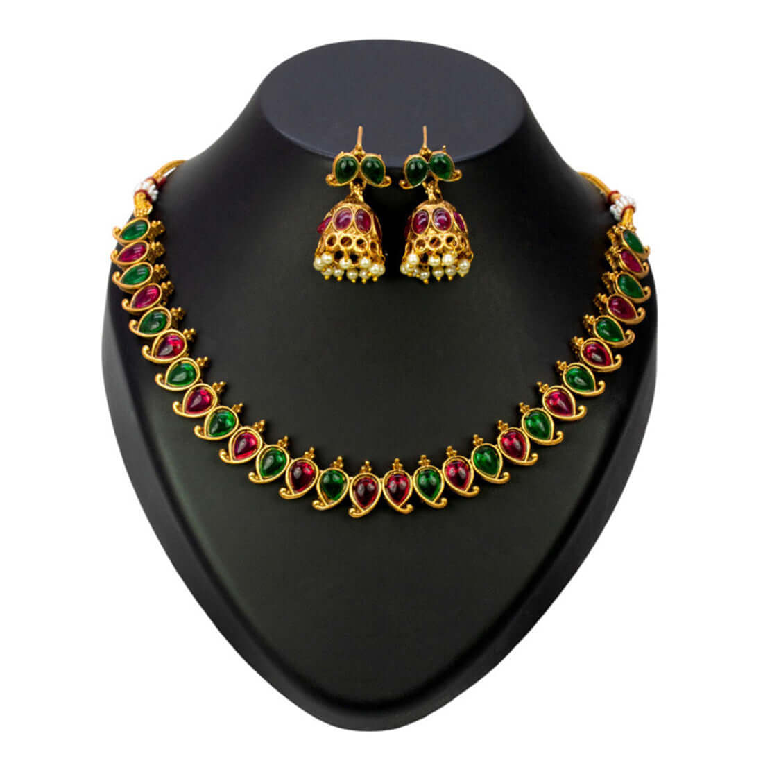 Elegant Fashion Antique Mango Necklace And Jhumka Set - K Supreme