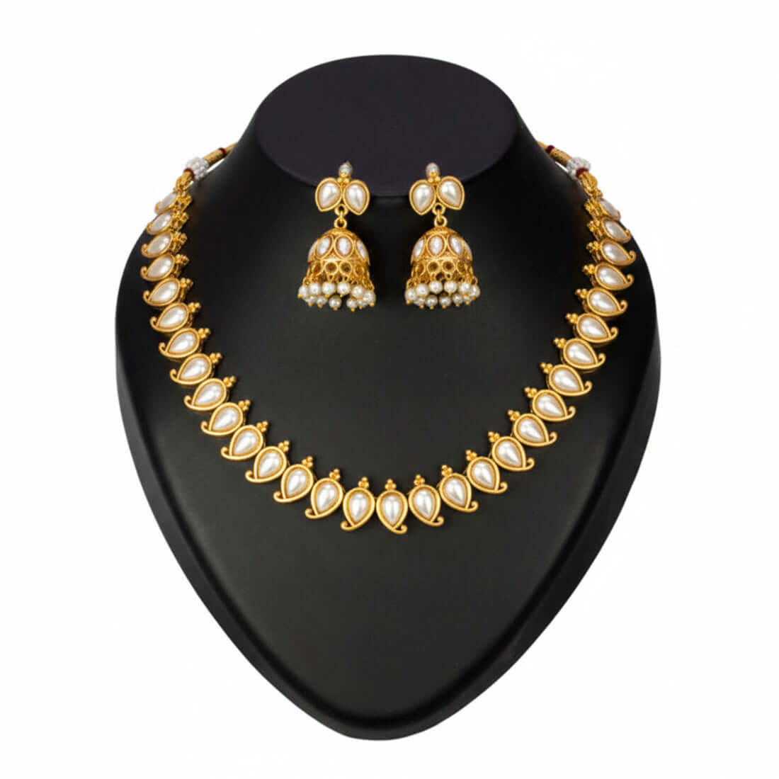 Elegant Fashion Antique Mango Necklace And Jhumka Set - K Supreme