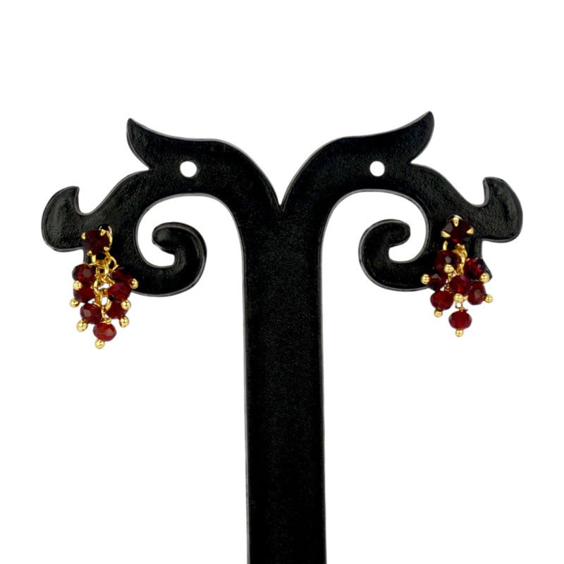 Elegant Gold Plated Crystal Cluster Hanging Earrings - K Supreme