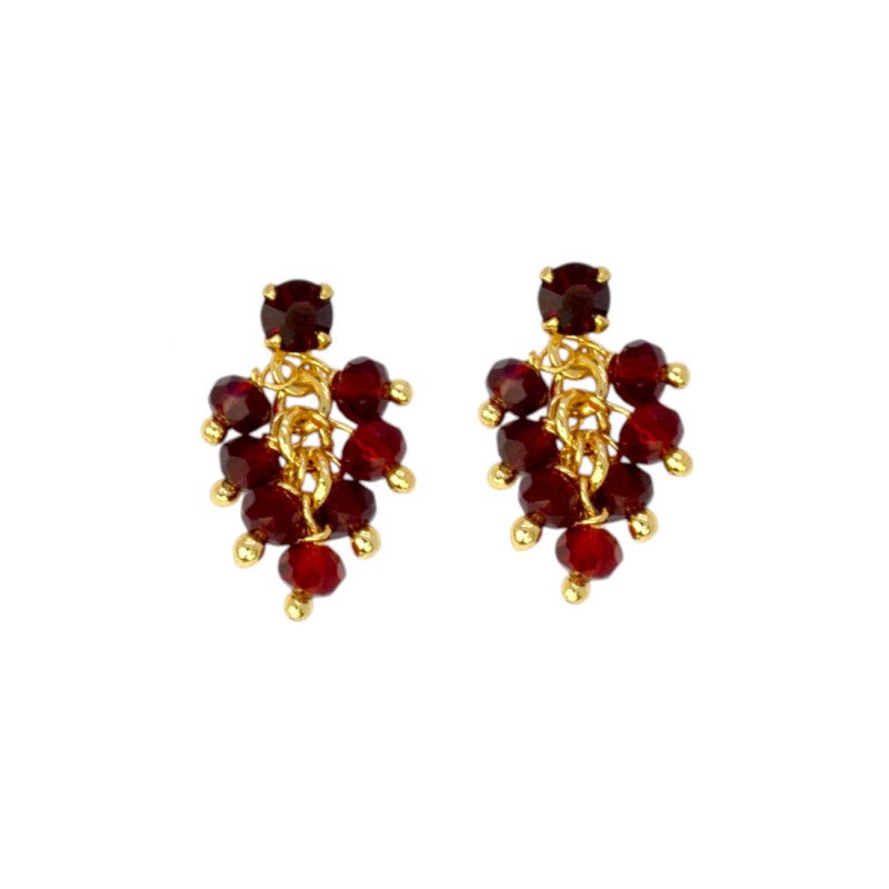 Elegant Gold Plated Crystal Cluster Hanging Earrings - K Supreme