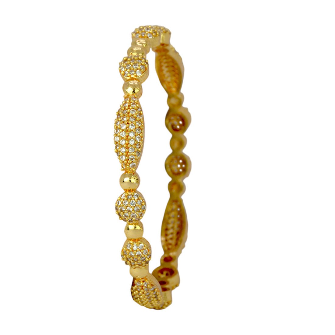 Elegant Gold Plated Designer Stone Bangle - K Supreme