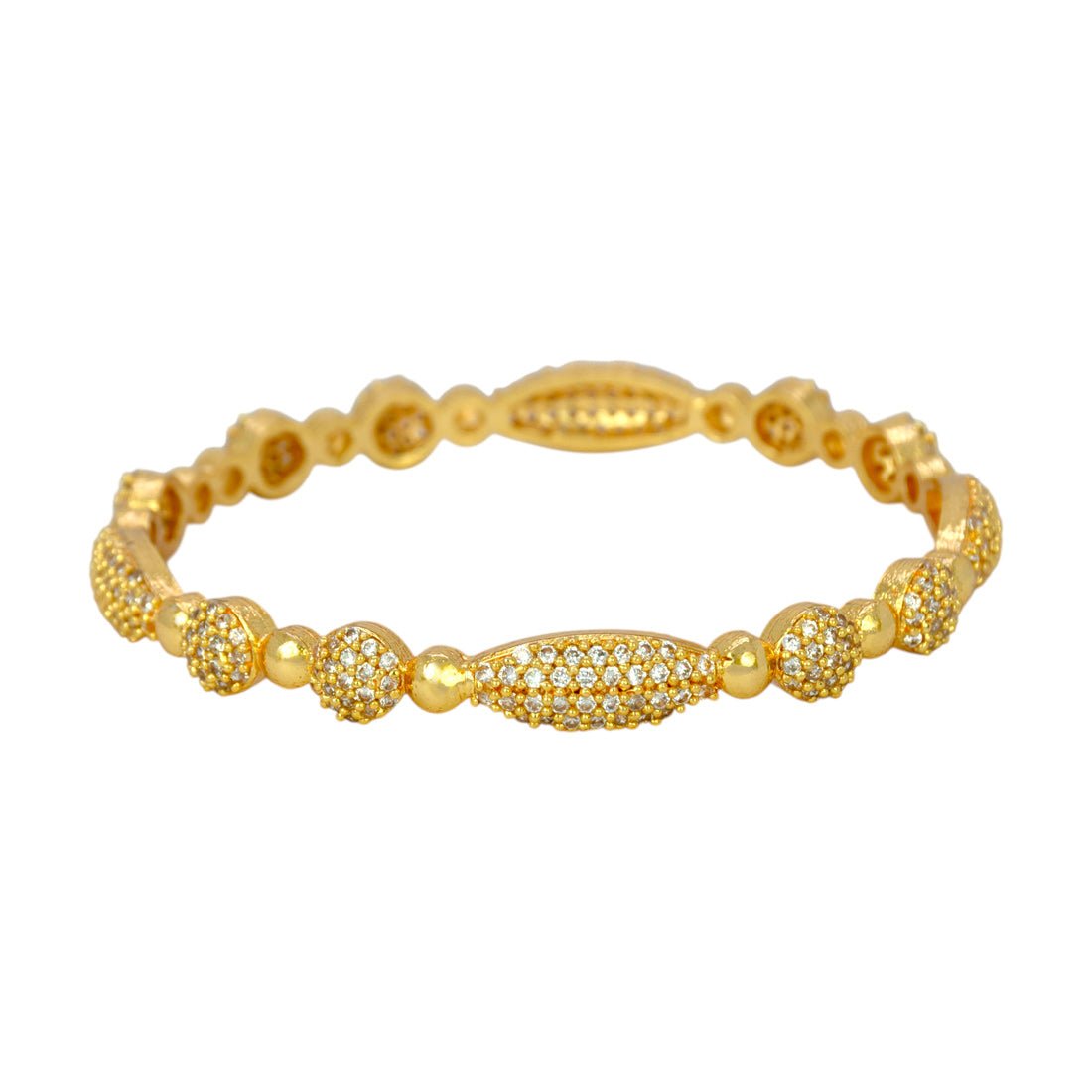 Elegant Gold Plated Designer Stone Bangle - K Supreme