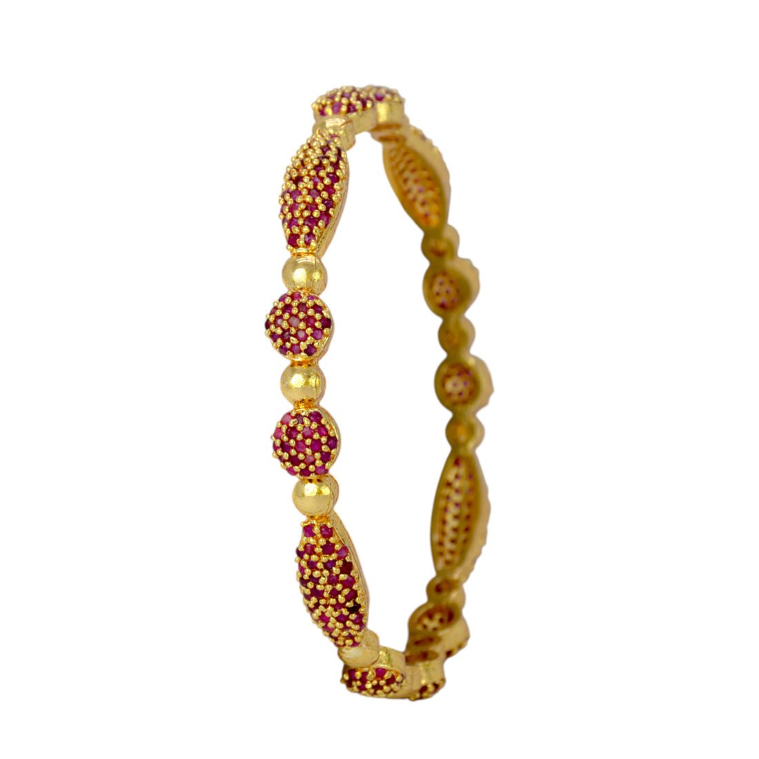 Elegant Gold Plated Designer Stone Bangle - K Supreme