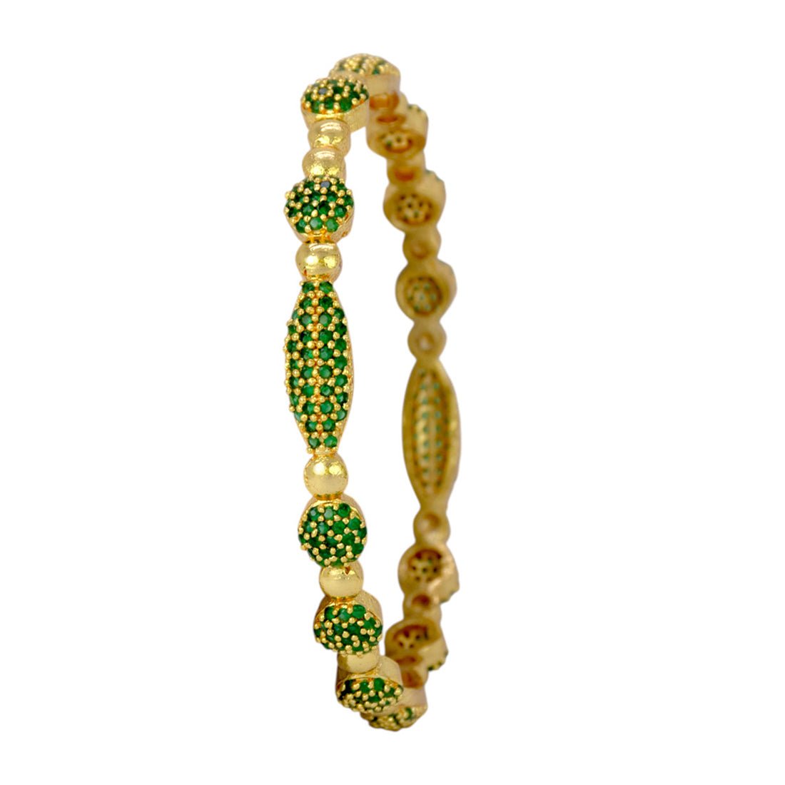 Elegant Gold Plated Designer Stone Bangle - K Supreme