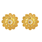 Elegant Gold Plated Floral Designer Big Stud Earrings - KSupreme