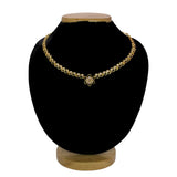 Elegant Gold Plated Leaves Design Stone Necklace - K Supreme
