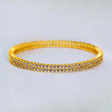 Elegant Gold Plated Purple CZ Stone Bangle - K Supreme