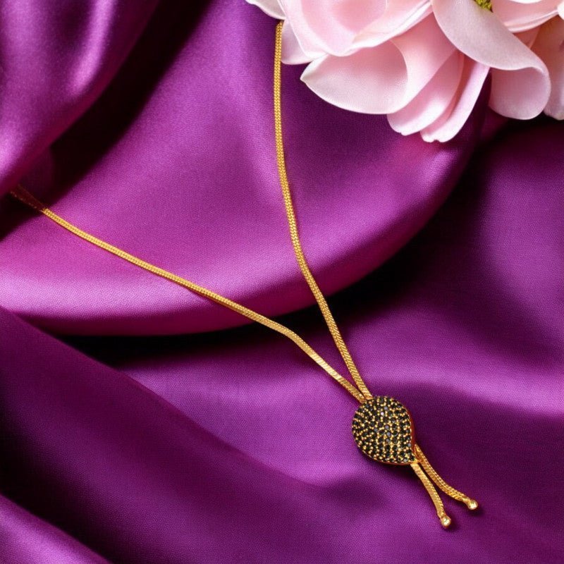 Elegant Gold Plated Stone Pendant Chain - KSupreme