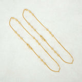 Elegant Gold Plated Three Beads Curb Chain Anklets - K Supreme