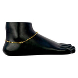Elegant Gold Plated Three Beads Curb Chain Anklets - K Supreme