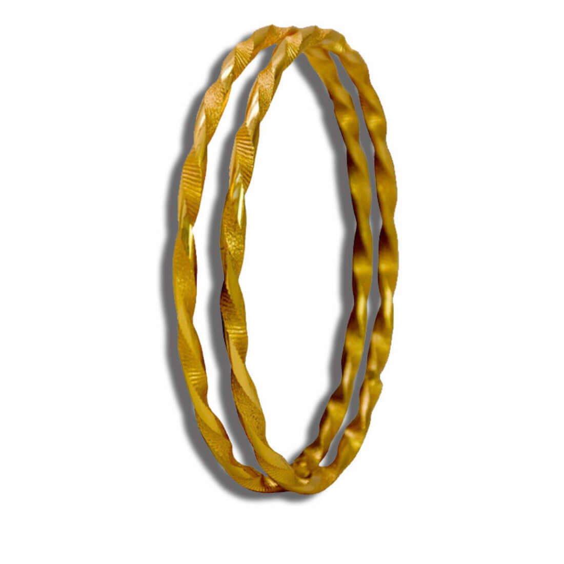 Elegant Gold Plated Twisted Bangles - K Supreme