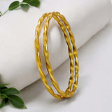 Elegant Gold Plated Twisted Bangles - K Supreme