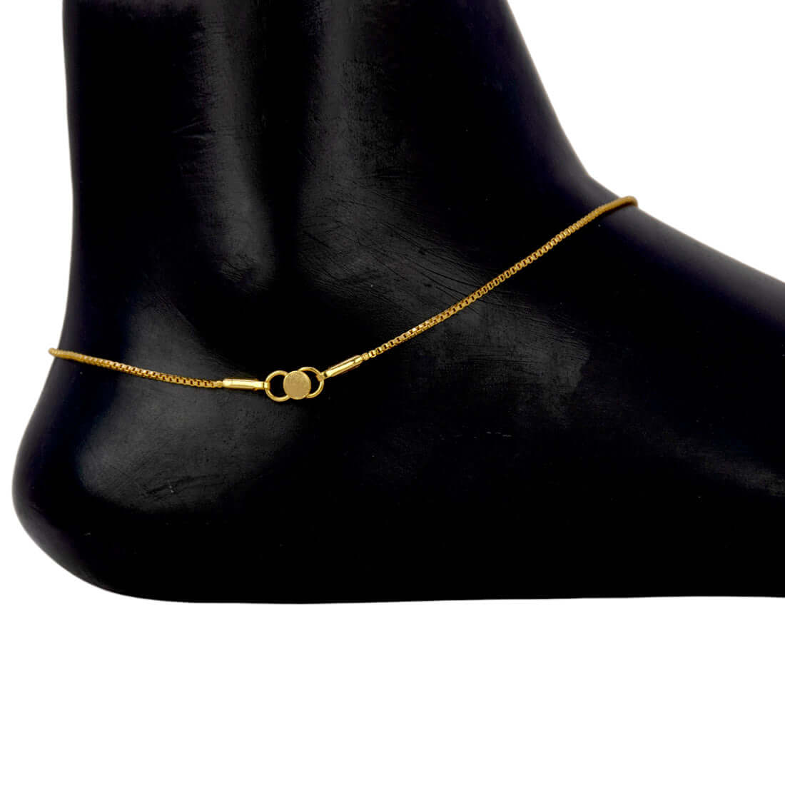 Elegant Thin Gold Plated Delicate Box Chain Anklets - K Supreme