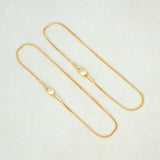 Elegant Thin Gold Plated Delicate Box Chain Anklets - K Supreme