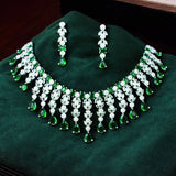 Enchanting American Diamond Emerald Choker Set - KSupreme