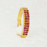 Enchanting Gold Plated Semi - precious Stones Finger Ring - K Supreme