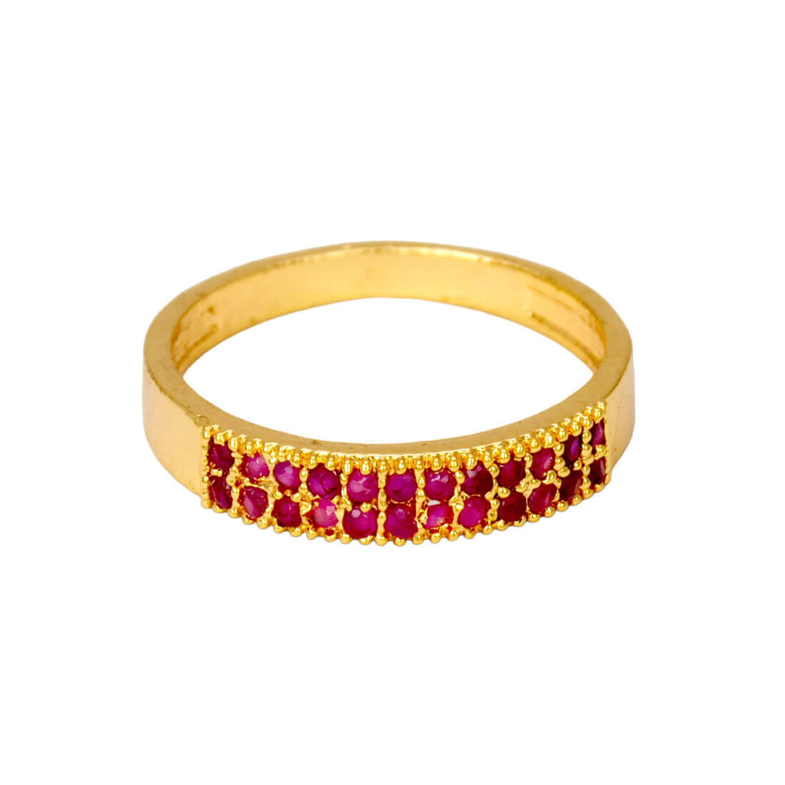 Enchanting Gold Plated Semi - precious Stones Finger Ring - K Supreme