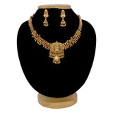 Ethnic Antique Gold Plated Crystal Lakshmi Necklace Set - KSupreme