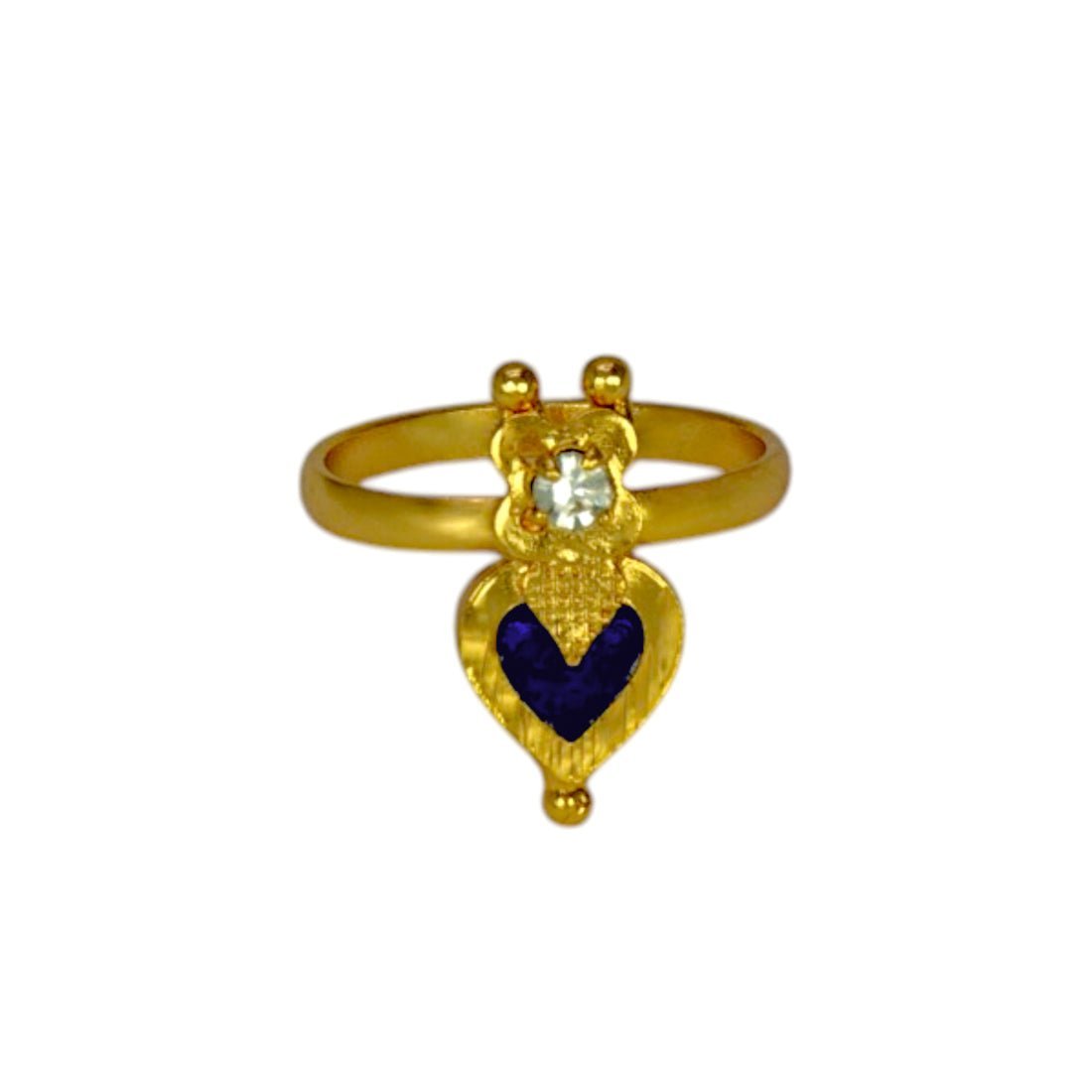 Ethnic Gold Plated Heart Enamel Finger Ring - KSupreme